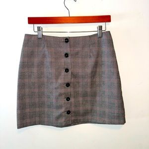 Forever 21 Gray Plaid Skirt